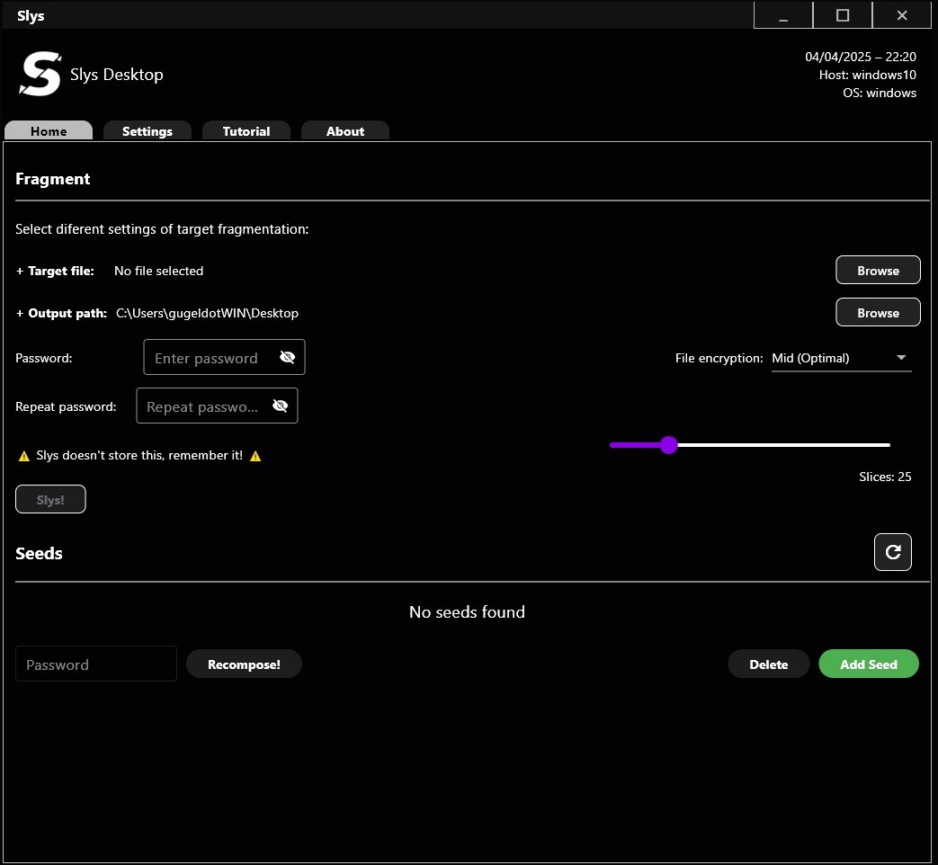 Main menu